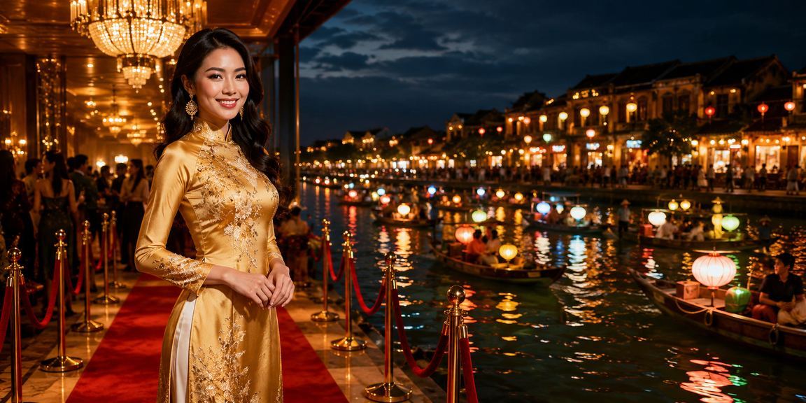 Trò chơi tài xỉu truyền thống tại Hội An với trang phục áo dài Việt Nam đặc trưng